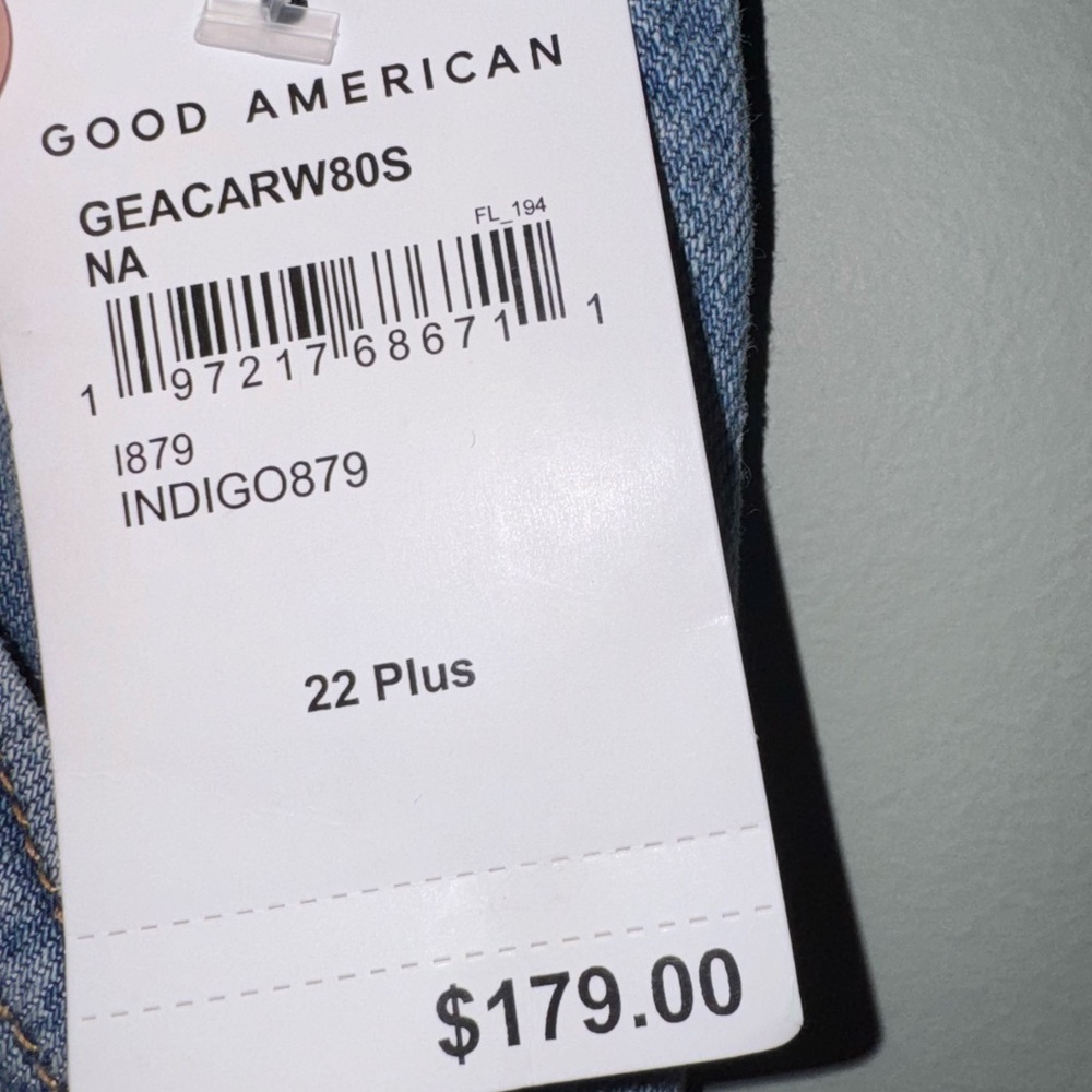 Good American Women’s Good Standard Ease Carpenter Size 22 Mid-Rise Wide Leg NWT - Picture 3 of 10